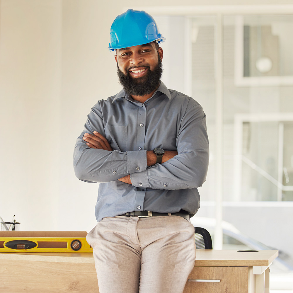 Developer on job site