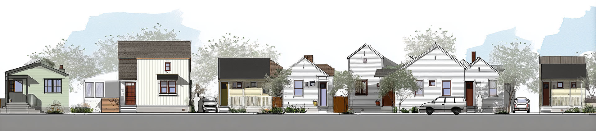 architectural rendering of a neighborhood